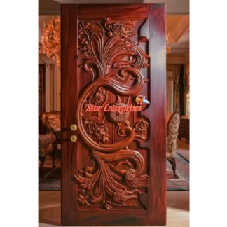 Teak Wood 3D Carved Single Door