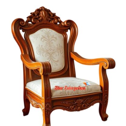 Star Enterprises Teak Wood Classic Bedroom Chair BDCH-071 - Image 4