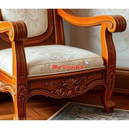 Star Enterprises Teak Wood Classic Bedroom Chair BDCH-071 - Image 3