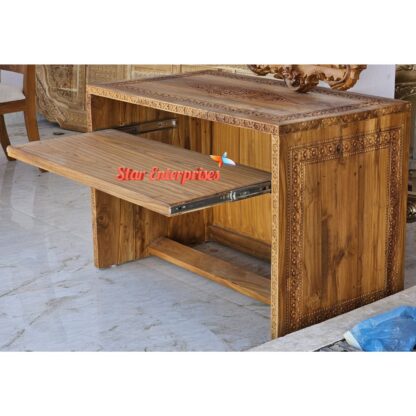 Star Enterprises Teak Wood Classic Computer Table OFD-015 - Image 2