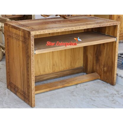 Star Enterprises Teak Wood Classic Computer Table OFD-015 - Image 3