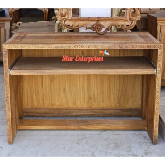 Teak Wood Classic Computer Table