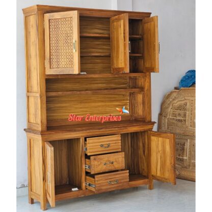 Star Enterprises Teak Wood Classic Crockery Cabinet CKR-048 - Image 4