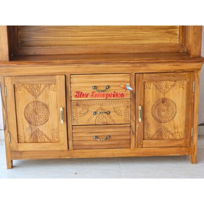 Star Enterprises Teak Wood Classic Crockery Cabinet CKR-048 - Image 6