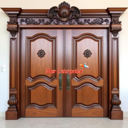 Star Enterprises Teak Wood Designer Front Door DR-064 - Image 3