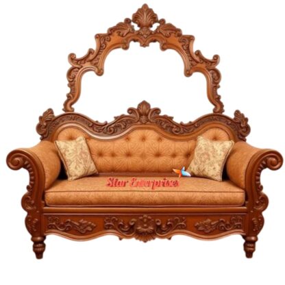 Star Enterprises Teak Wood Designer Three Seater Sofa SOFA-0114 - Image 2
