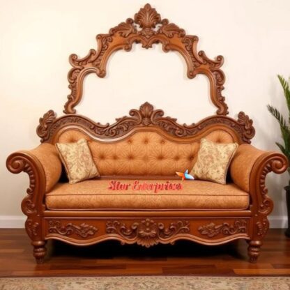 Star Enterprises Teak Wood Designer Three Seater Sofa SOFA-0114 - Image 3