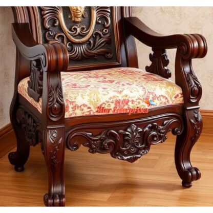 Star Enterprises Teak Wood European Style Bedroom Chair BDCH-072 - Image 3