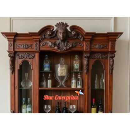 Star Enterprises Teak Wood Handcrafted Bar Cabinet BAR-040 - Image 3