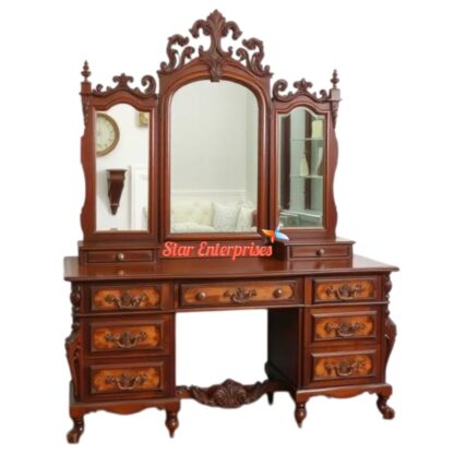 Star Enterprises Teak Wood Handcrafted Dressing Table DRSR-049 - Image 2