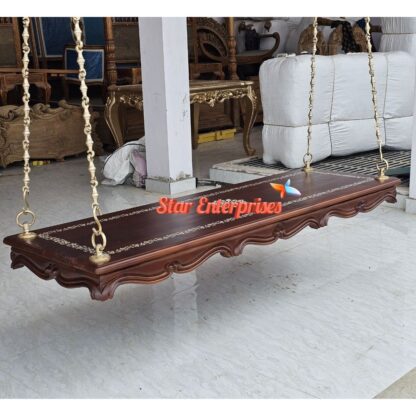 Star Enterprises Teak Wood South Indian Style Hanging Swing SWG-042 - Image 2