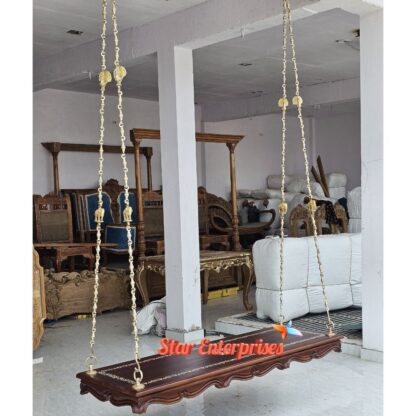 Star Enterprises Teak Wood South Indian Style Hanging Swing SWG-042 - Image 5