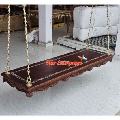 Star Enterprises Teak Wood South Indian Style Hanging Swing SWG-042 - Image 6