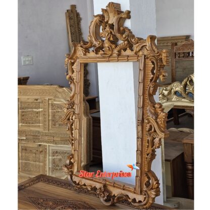 Star Enterprises Teak Wood Handcrafted Mirror Frame MF-051 - Image 2