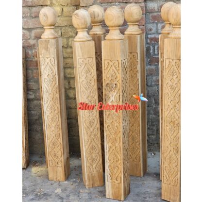 Star Enterprises Teak Wood Handcrafted Railing PillarsPIL-059 - Image 5