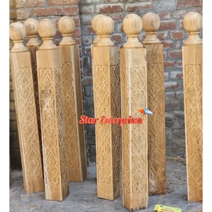 Star Enterprises Teak Wood Handcrafted Railing PillarsPIL-059 - Image 6