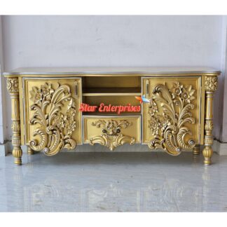 Teak Wood Italian Handcrafted TV Unit