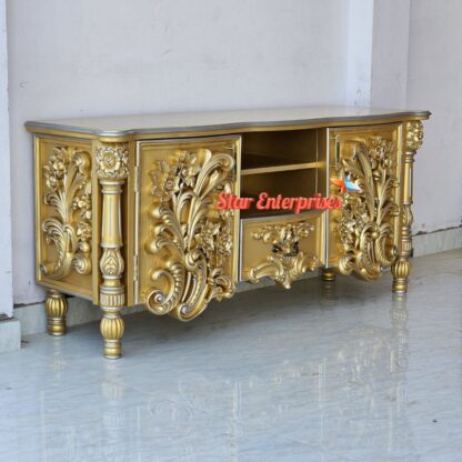 Star Enterprises Teak Wood Italian Handcrafted TV Unit TVCB-039 - Image 5