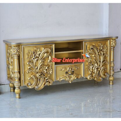 Star Enterprises Teak Wood Italian Handcrafted TV Unit TVCB-039 - Image 6