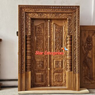 Teak Wood Maharaja Carved Front Door