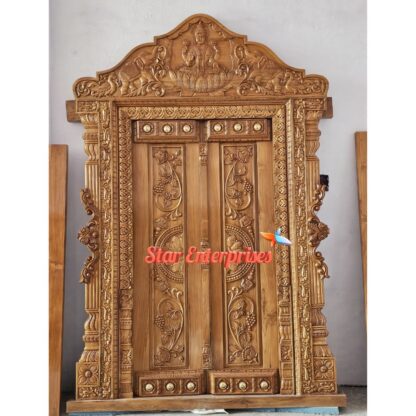 Star Enterprises Teak Wood Royal Carved Main Door DR-060 - Image 3