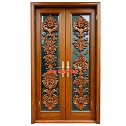 Star Enterprises Teak Wood handcrafted Double Door DR-052 - Image 2