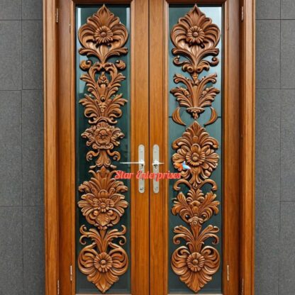 Star Enterprises Teak Wood handcrafted Double Door DR-052 - Image 3
