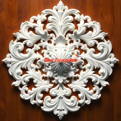 Wooden 3D Floral Carved Wall Art