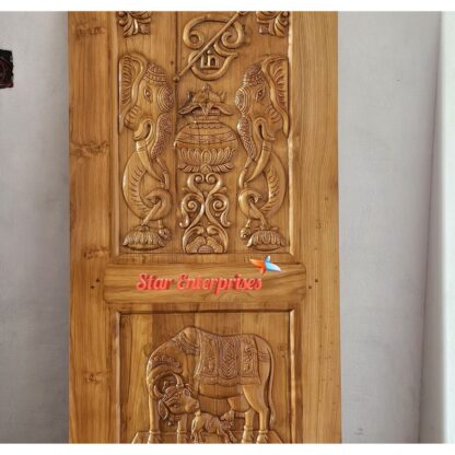 Star Enterprises Wooden Antique Carved Flush Door DR-062 - Image 2