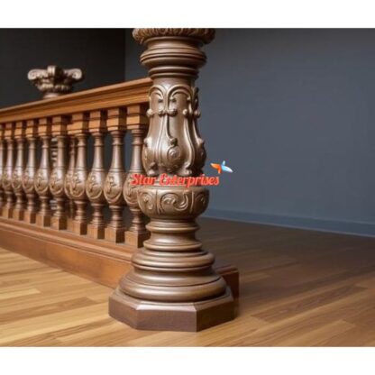 Star Enterprises Wooden Antique Carved Master Pillar PIL-057 - Image 3