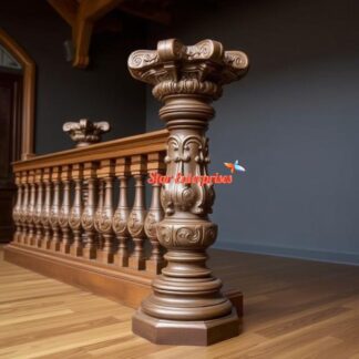 Wooden Antique Carved Master Pillar