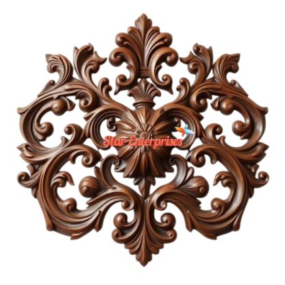 Star Enterprises Wooden Antique Floral Carved Wall Art WD-025 - Image 2