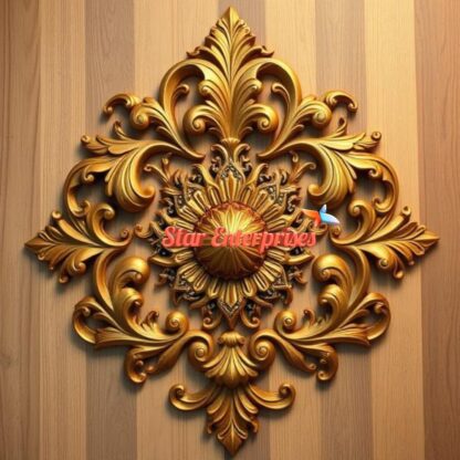 Star Enterprises Wooden Floral Carved Wall Art WD-029 - Image 3