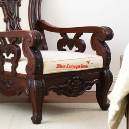 Star Enterprises Wooden Handcrafted Bedroom Chair BDCH-075 - Image 2