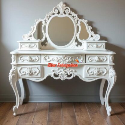 Star Enterprises Wooden Luxury Carved Dressing Table DRSR-052 - Image 3