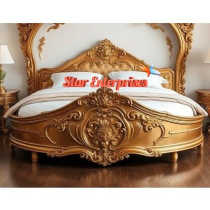 Star Enterprises Wooden Royal Carved Round Bed CBD-026 - Image 2