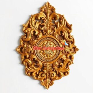 Wooden Shiny Gold Carved Wall Art