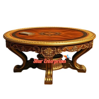 Star Enterprises Solid Wood Designer Round Center Table TBL-057 - Image 2