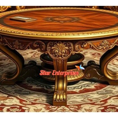 Star Enterprises Solid Wood Designer Round Center Table TBL-057 - Image 3