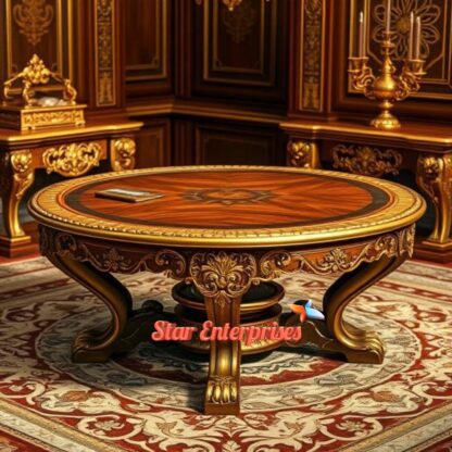 Solid Wood Designer Round Center Table