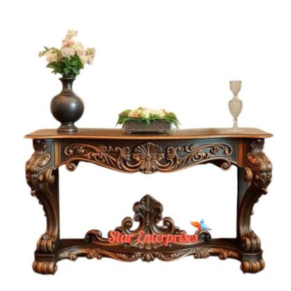 Star Enterprises Teak Wood Antique Console Table CNSL-087 - Image 2