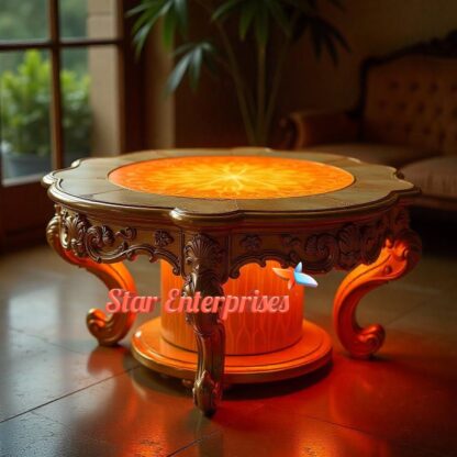 Star Enterprises Wooden Antique Carved Center Table TBL-060 - Image 4