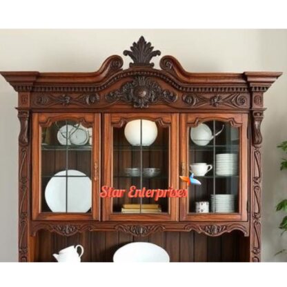 Star Enterprises Wooden Antique Carved Crockery Unit CKR-054 - Image 3
