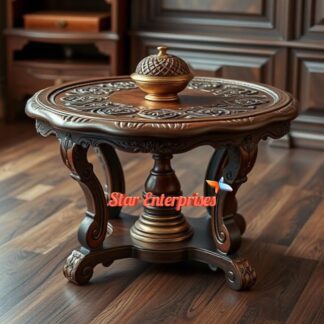 Wooden Antique Carved Round Center Table