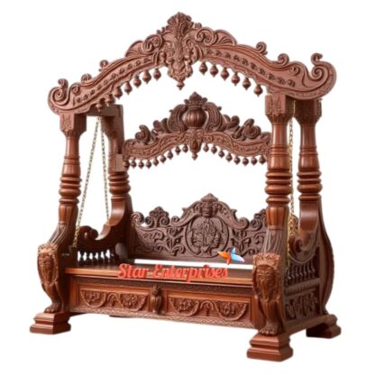 Star Enterprises Wooden Antique Carved Swing SWG-043 - Image 2