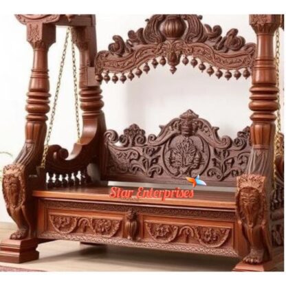 Star Enterprises Wooden Antique Carved Swing SWG-043 - Image 3
