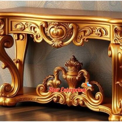 Star Enterprises Wooden Antique Gold Console Table CNSL-089 - Image 3