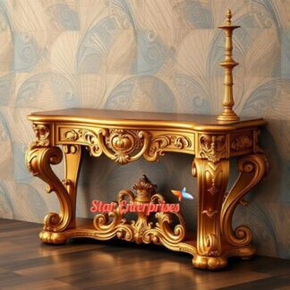 Wooden Antique Gold Console Table