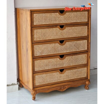 Star Enterprises Wooden Cane Art Classic Chest of Drawers CHDR-041 - Image 2