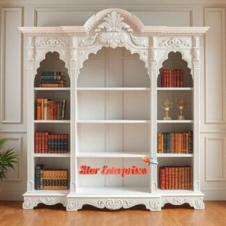 Wooden Carved Designer Bookshelf